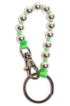 Schlüsselkette in Silber mit Neongrün
