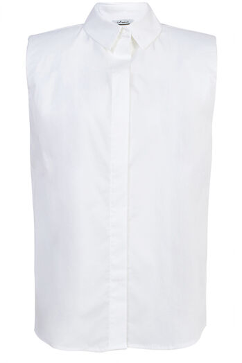 Sleeveless Blouse with Shoulder Pads