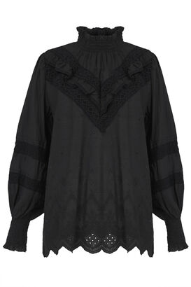 Bluse mit Broderie Anglaise 