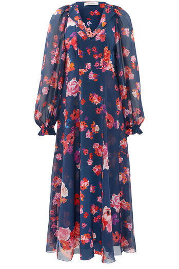 Seidenkleid mit Floral Print