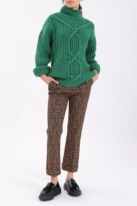 Jacquard-Hose Cardio mit Leopardenmuster
