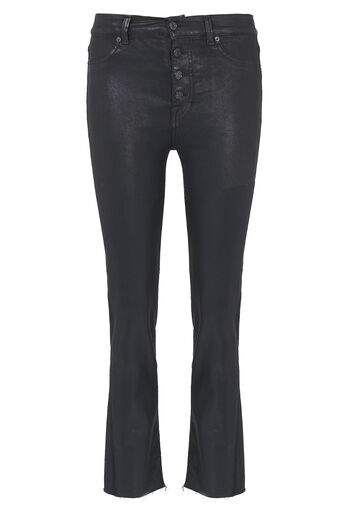 Mid-Rise Straight Ankle Coated Jeans 