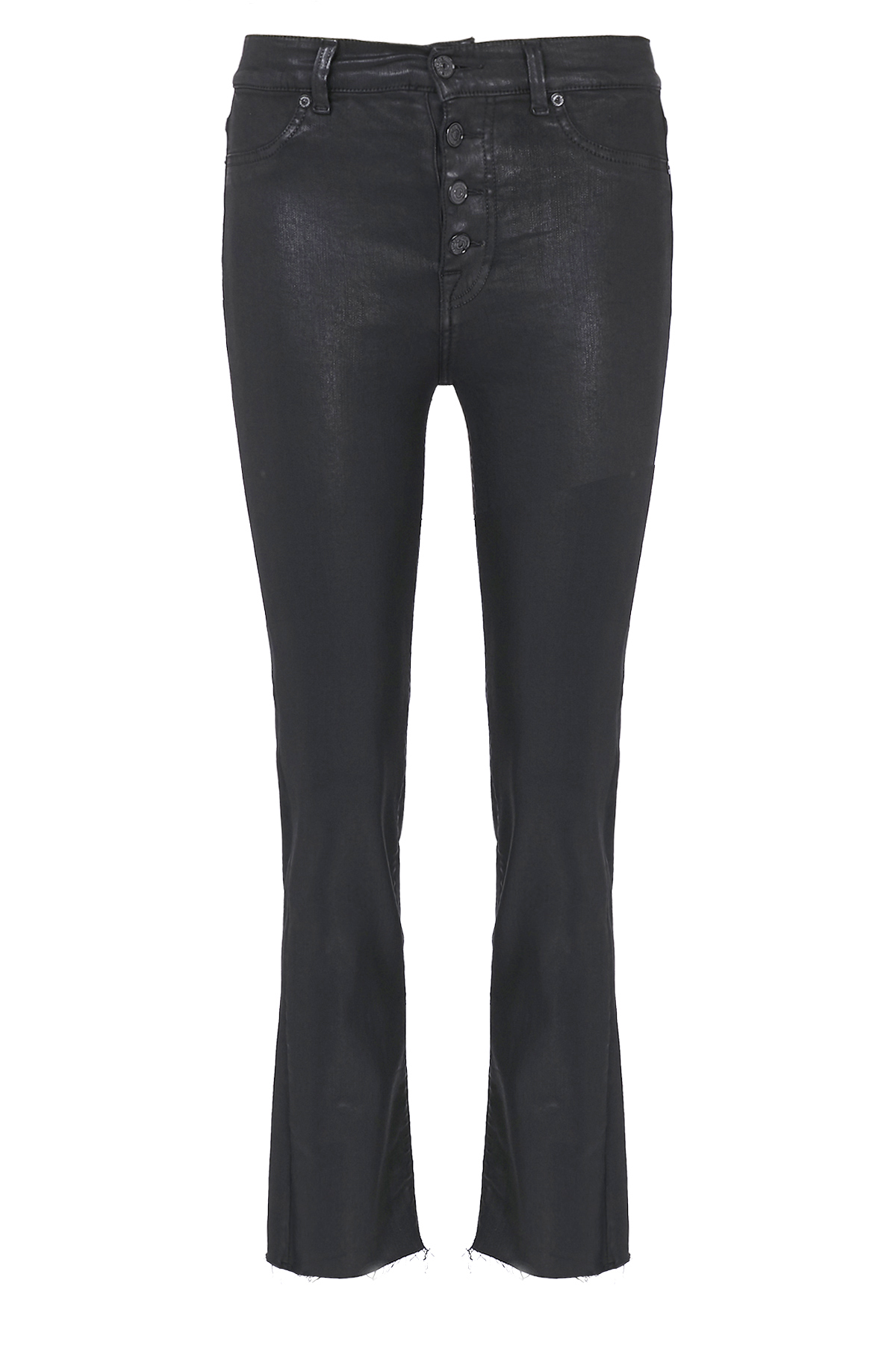 Mid-Rise Straight Ankle Coated Jeans 