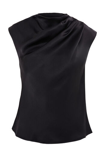 Silk Top Teegan with asymmetrical Draping