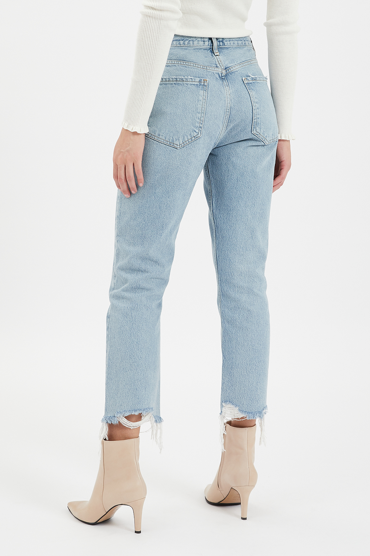 High-Rise Cropped Straight Jeans Riley