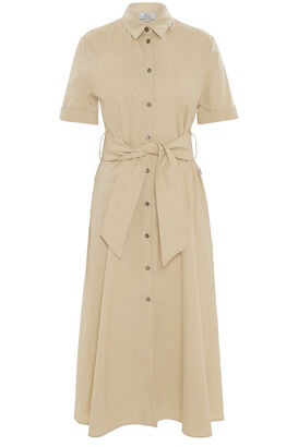 Popeline Kleid mit Gürtel 