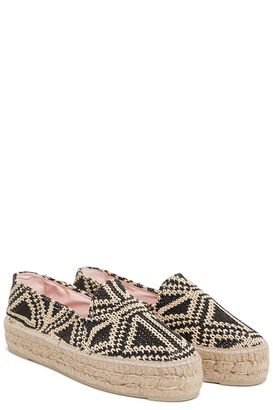 Espadrilles mit Raffia Muster  