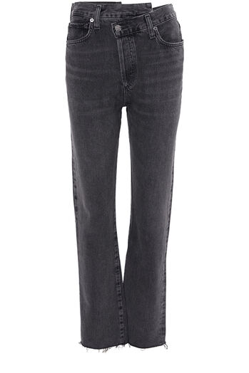 High Rise Criss Cross Straight Jeans