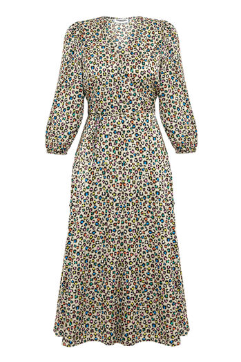 Midi Wrap Dress Dilami with Leo Pattern