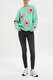 Knitted Jumper Dahlias with Intarsia Floral Pattern