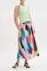 Pleated Midi Skirt with Grafic Pattern