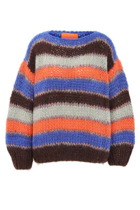 Handgestrickter Pullover mit Mohair