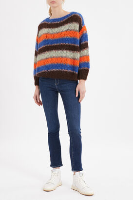 Handgestrickter Pullover mit Mohair