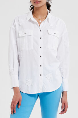 Bluse aus Baumwoll-Twill