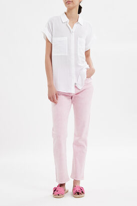 Bluse Cito mit Leinen