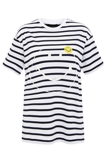 Striped Smile Patch T-Shirt