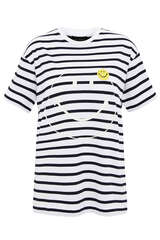 Striped Smile Patch T-Shirt - JOSHUA SANDERS