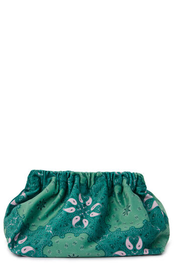 Samt-Clutch Bandana Green