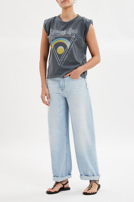 T-Shirt Puff Shoulder aus Baumwolle