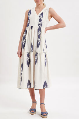 Kleid aus Baumwolle mit Ethno Stickerei 