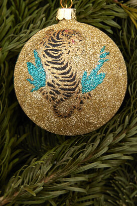 Baumanhänger Tiger Glitter Gold