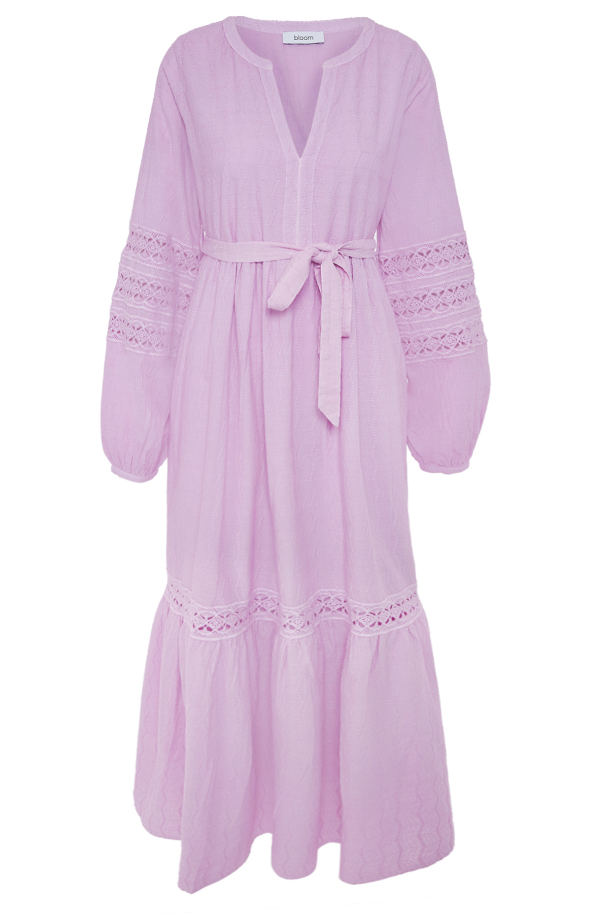 Midi-Kleid aus bestickter Baumwolle 