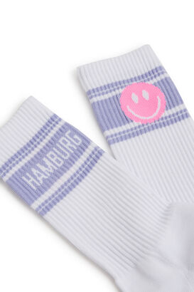 Tennissocken mit Streifen und Smiley