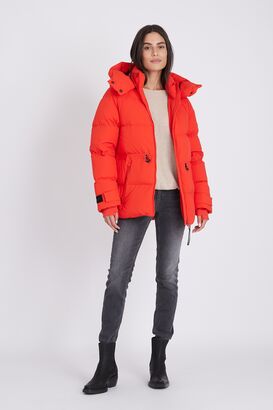 Daunenjacke mit abnehmbarer Kapuze
