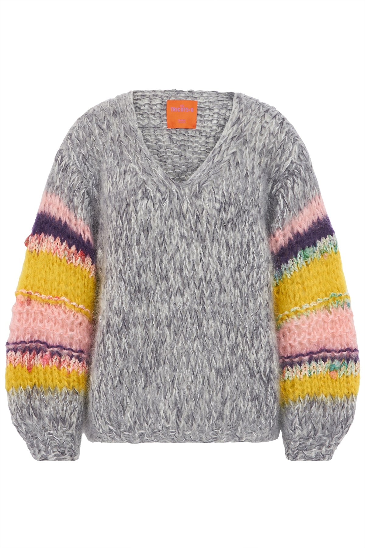 Handstrick Pullover mit Kid Mohair 