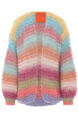 Handgestrickter Cardigan mit Kid Mohair