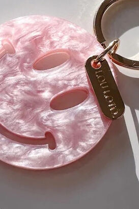 Key Ring Smiley Rosa