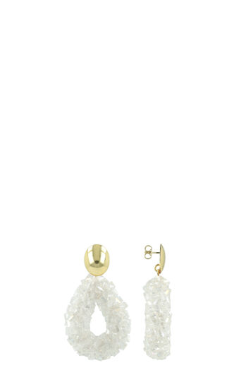 Drop S earrings with crystals