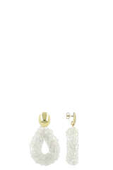 Drop S earrings with crystals