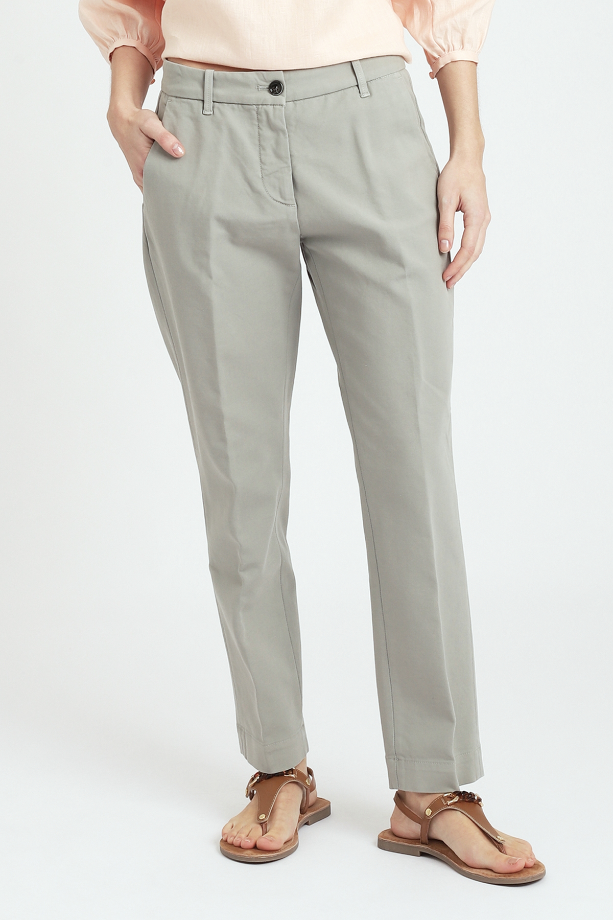 Nine:inthe:morning Pantaloni classici con patch logo da bambina SANDRA