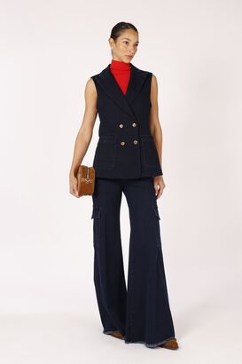 Denim Blazer-Weste  