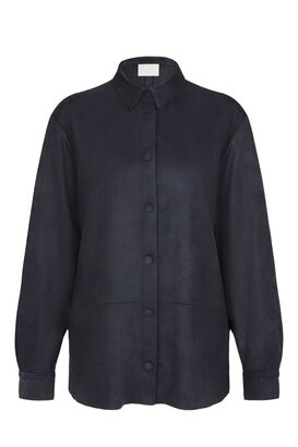 Bluse in Veloursleder Optik