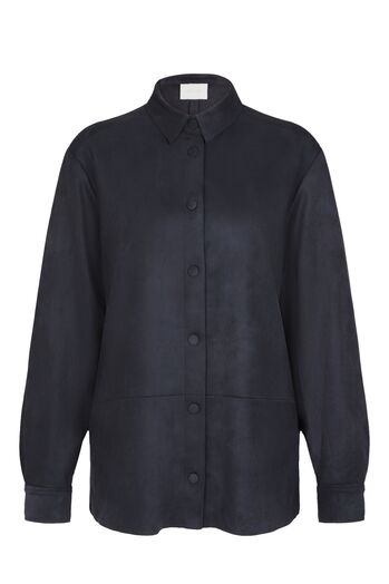 Bluse in Veloursleder Optik