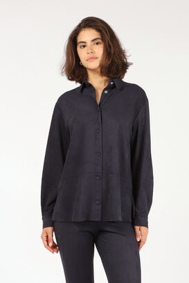 Bluse in Veloursleder Optik