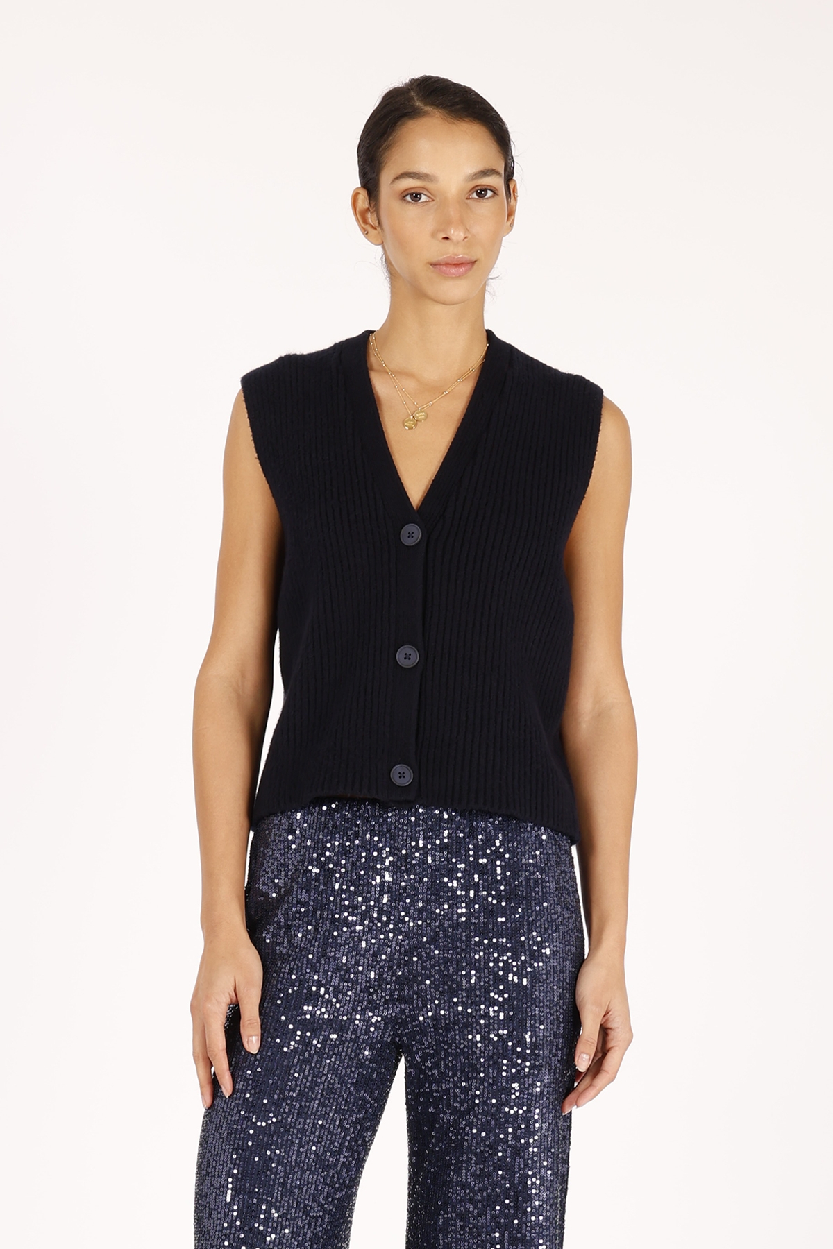 Knit Vest with Cotton | PENN&INK N.Y. | myCLASSICO.com