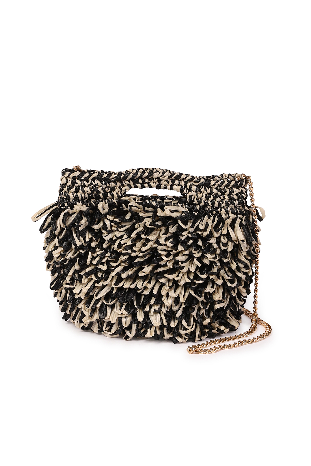 Crossbody Tasche in Raffia Optik