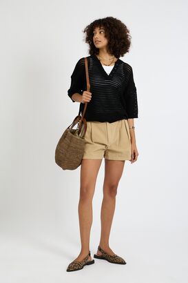 High Waist Pleated Shorts