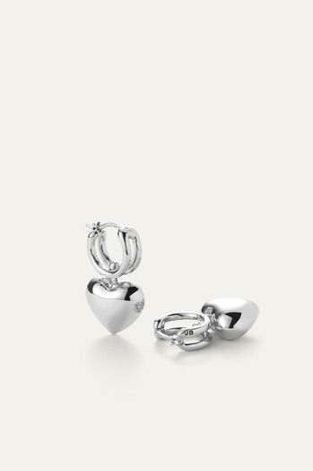 Ohrring Puffy Heart Silber