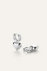 Ohrring Puffy Heart Silber