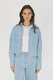 Jeansbluse mit ausgefranstem Saum