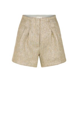 Shorts aus Lurex Brokat