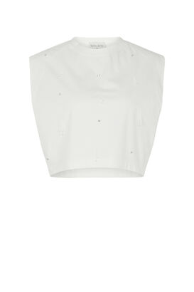 Top mit Strass und Perlen 