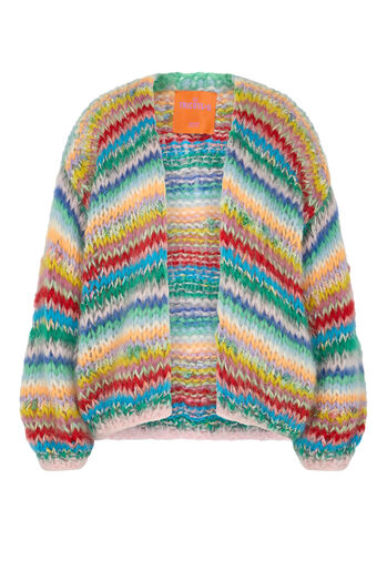 Handgestrickter Cardigan mit Kid Mohair