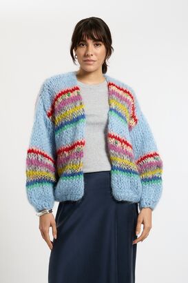Handgestrickter Cardigan mit Kid Mohair