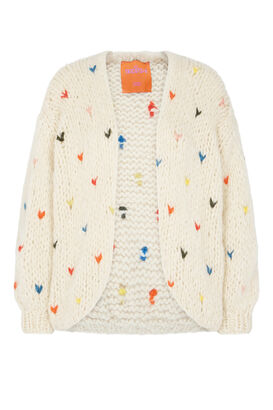 Handgestrickter Cardigan mit Cashmere und Seide