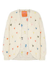 Handgestrickter Cardigan mit Cashmere und Seide